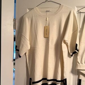 Elegant Cream and Black Striped Top